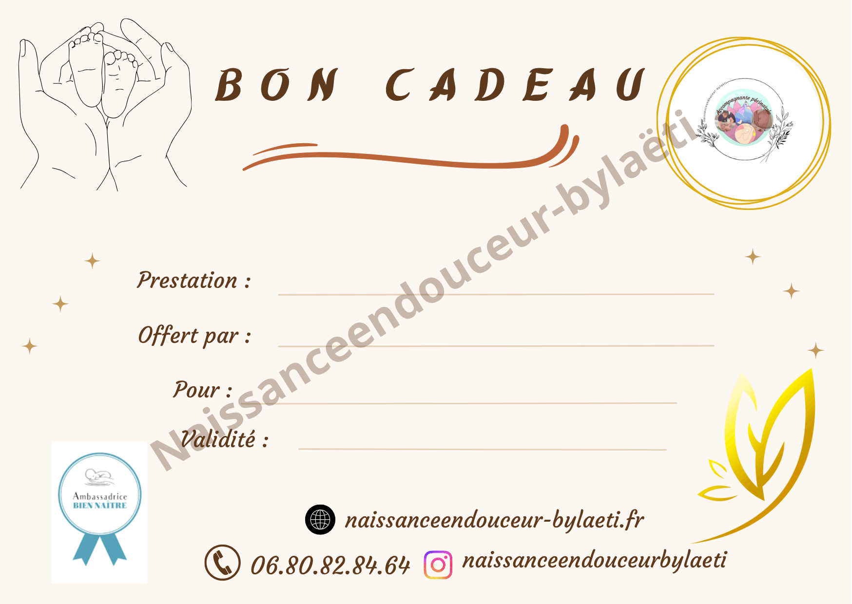 Bon cadeau pour Thérapeutique bain bébé au cocon de Tavel dans le Gard
